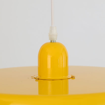 Round Metal Pendant Light 14-Inch Industrial Farmhouse Ceiling Fixture for Kitchen Island Dining Room Bedroom E26 Socket Green Orange