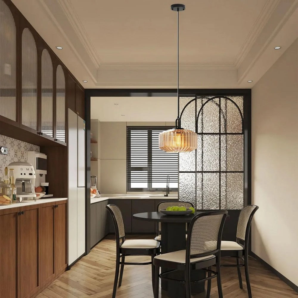 Handblown Glass Pendant Light Fixture 11 Inch Diameter for Kitchen Dining Room Hallway Living Room Bedroom LED Ceiling Light