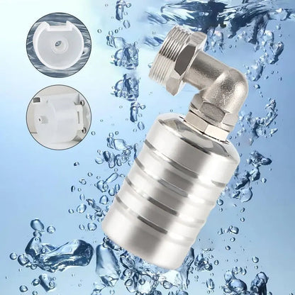 Compact Stainless Steel Float Valve for Automatic Water Level Control in Tanks, Barrels & Ponds