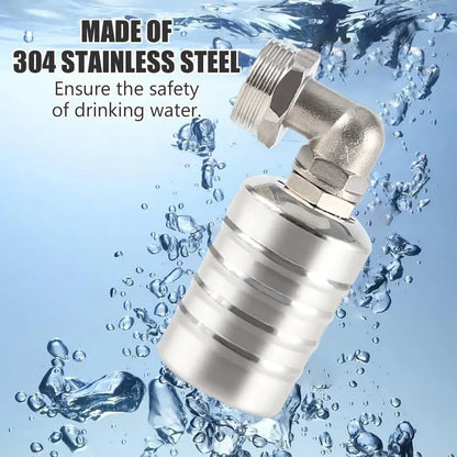 Compact Stainless Steel Float Valve for Automatic Water Level Control in Tanks, Barrels & Ponds
