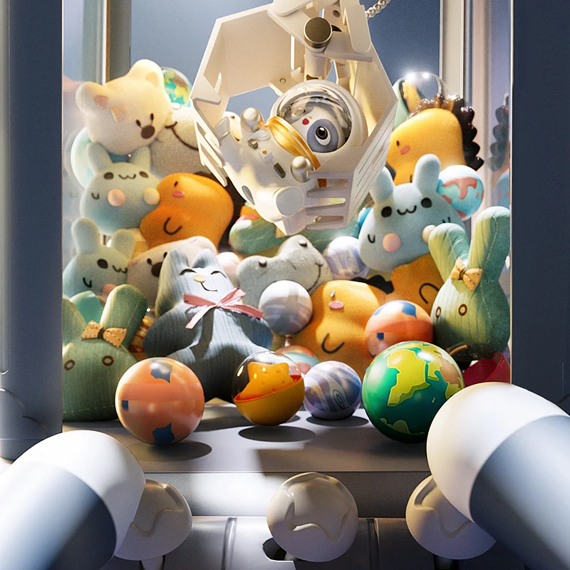Claw Machine for Kids, Mini Arcade Claw Machine with Plush Prizes, Coin Operated Home Arcade Game for Boys and Girls