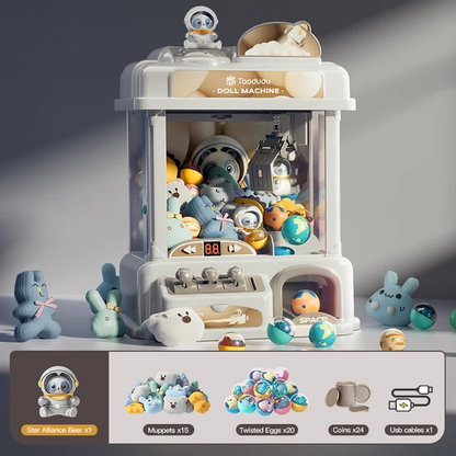 Claw Machine for Kids, Mini Arcade Claw Machine with Plush Prizes, Coin Operated Home Arcade Game for Boys and Girls