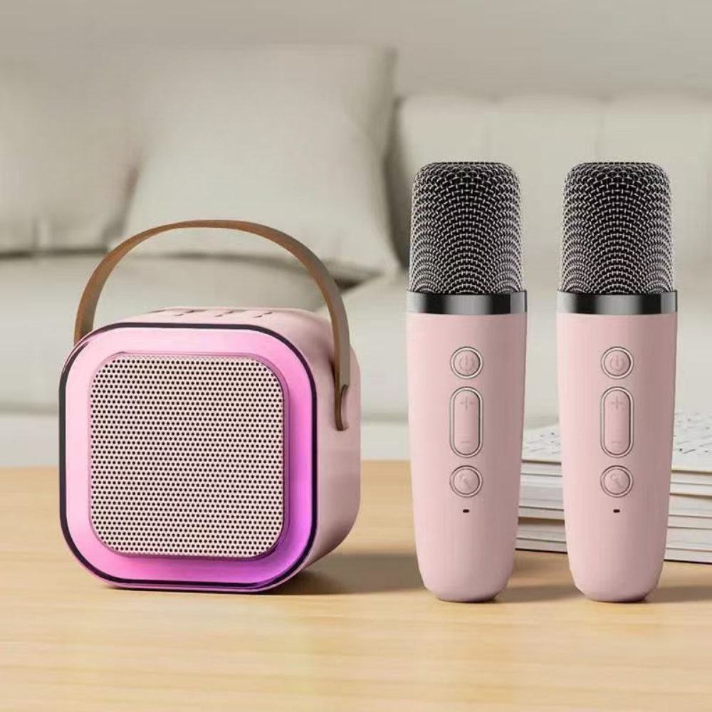 Mini Karaoke Machine | Bluetooth Speaker with Wireless Microphones | Fun Portable Entertainment for Kids