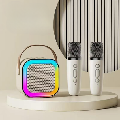 Mini Karaoke Machine | Bluetooth Speaker with Wireless Microphones | Fun Portable Entertainment for Kids