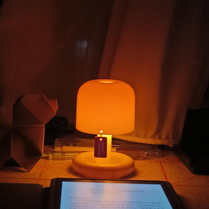 LED Nightstand Light 4 in Tall Acrylic Minimalist Desk Lamp Warm Glow USB Charging Port Bedside Reading Light Space-Saving Modern Decor
