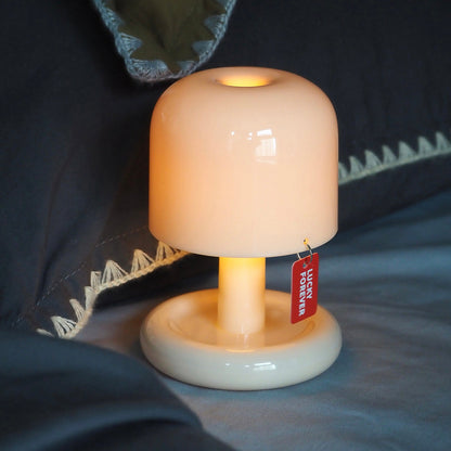 LED Nightstand Light 4 in Tall Acrylic Minimalist Desk Lamp Warm Glow USB Charging Port Bedside Reading Light Space-Saving Modern Decor