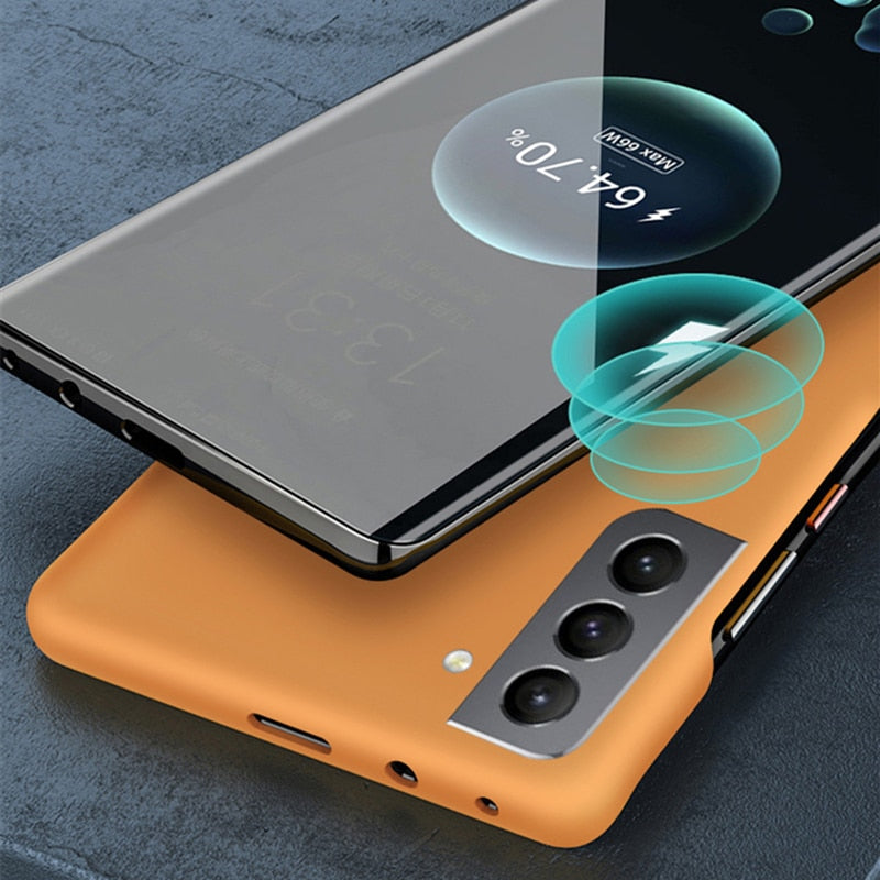 Slim Protective Samsung Galaxy Case Anti-Fingerprint Matte Finish Shockproof Cover for S21-S26 Plus Ultra Note 20 Ultra Raised Edges