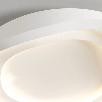 Low-Profile LED Ceiling Light 16-24 in Adjustable Dimmable White Iron Modern Overhead Fixture for Bedrooms Kitchens Home Office Hallways Ent
