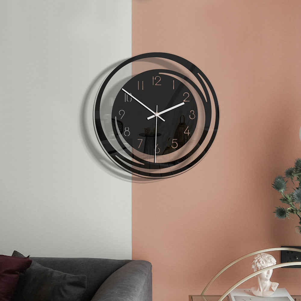 Minimalist Black Wall Clock – Elegant Design with Silent Movement – Ø 11.81 inch
