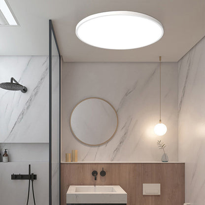 Round Flush Ceiling Light – Low Profile LED Fixture with Even Spread – Black White Gold Silver Finish – 9 to 18 Inch Sizes for Bedroom