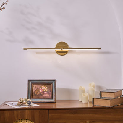 Rechargeable LED Wall Sconce Light with Touch Dimmer Switch for Bedroom Bathroom Mirror Vanity Hallway No Wiring Cordless Modern Linear