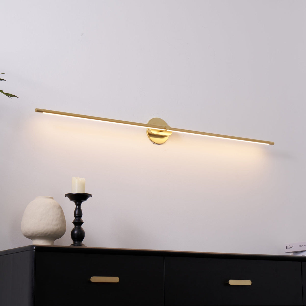 Linear LED Bathroom Vanity Light Fixture 27-50 Inch Metal Wall Sconce for Mirror Black Gold Brushed Nickel Warm Lighting Powder Room Dressin