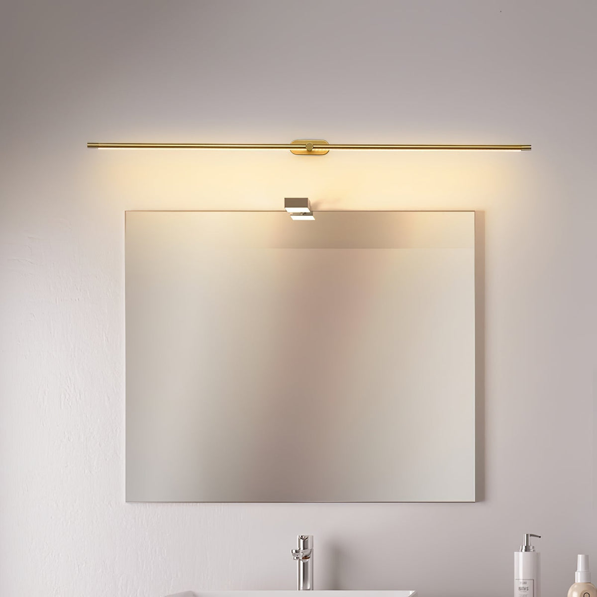 Rechargeable LED Wall Sconce Light with Touch Dimmer Switch for Bedroom Bathroom Mirror Vanity Hallway No Wiring Cordless Modern Linear