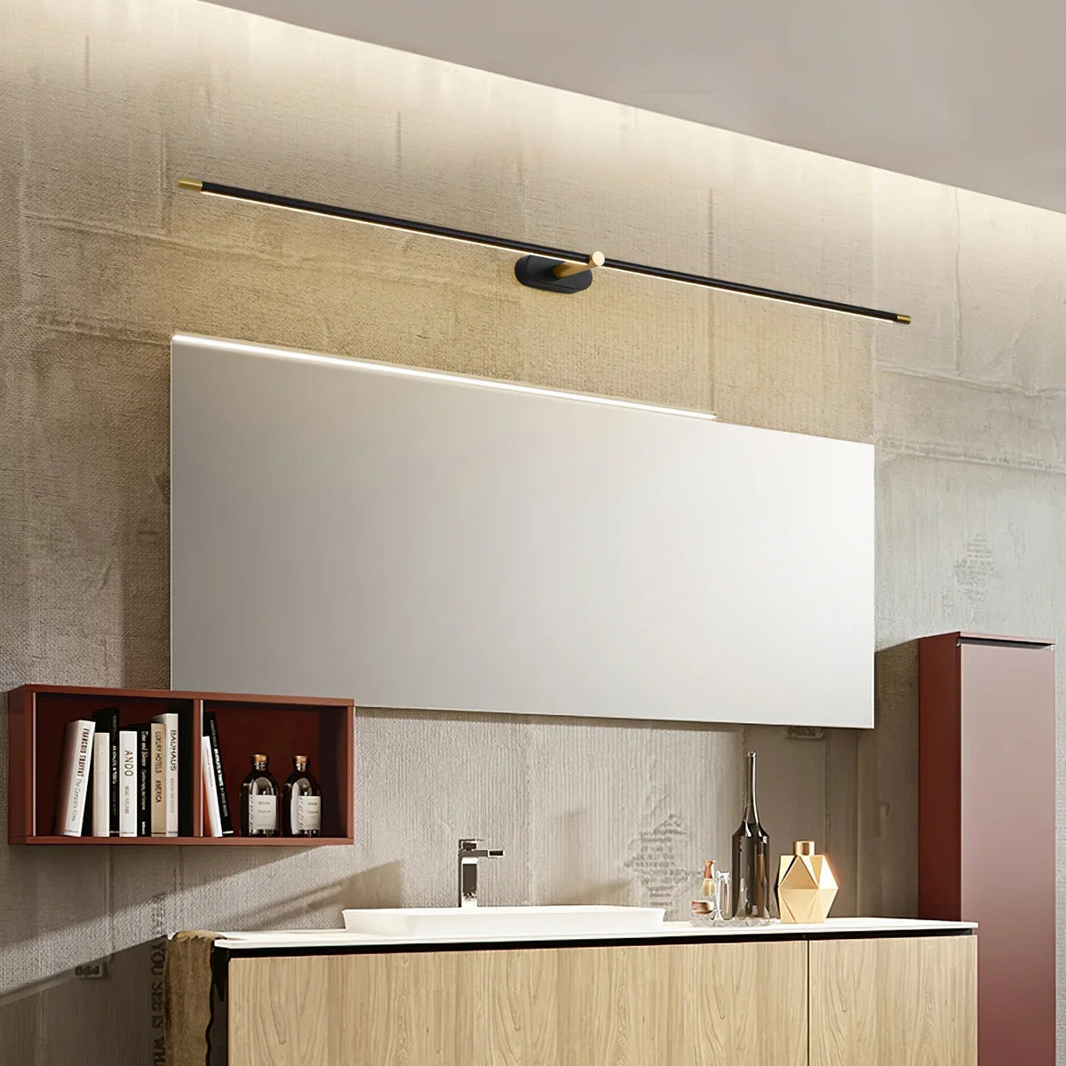 Modern Linear LED Wall Sconce – Sleek Metal & Acrylic Light Bar for Living Room, Bedroom & Bathroom | Hardwired Fixture for Contemporary