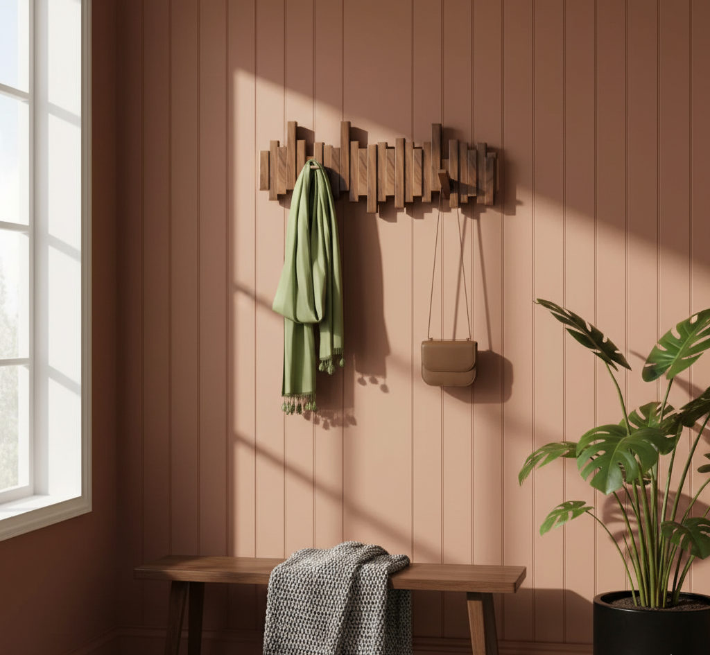 Minimalist Piano Coat Rack Wall Mounted - Durable Hooks for Stylish Coat Storage