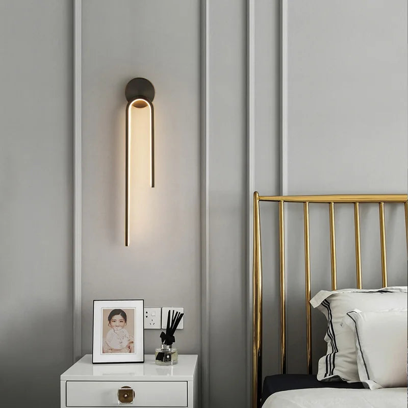 Minimalist Scandinavian LED Wall Lamp – Slim Design for Bedroom and Bathroom