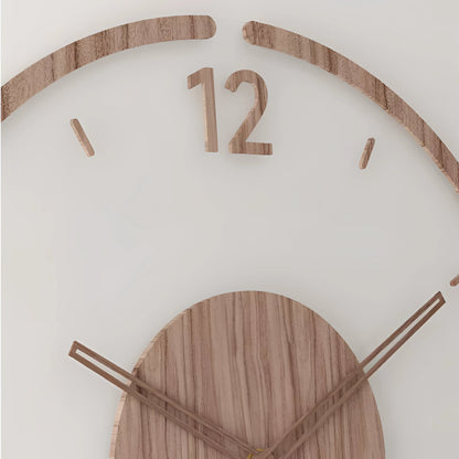 Relojes de pared para sala de estar, reloj de pared de madera silencioso con movimiento de cuarzo, reloj de pared grande y minimalista para dormitorio