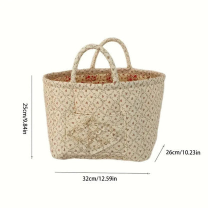 Cesta de almacenamiento Misty: microfibra acolchada, diseño floral