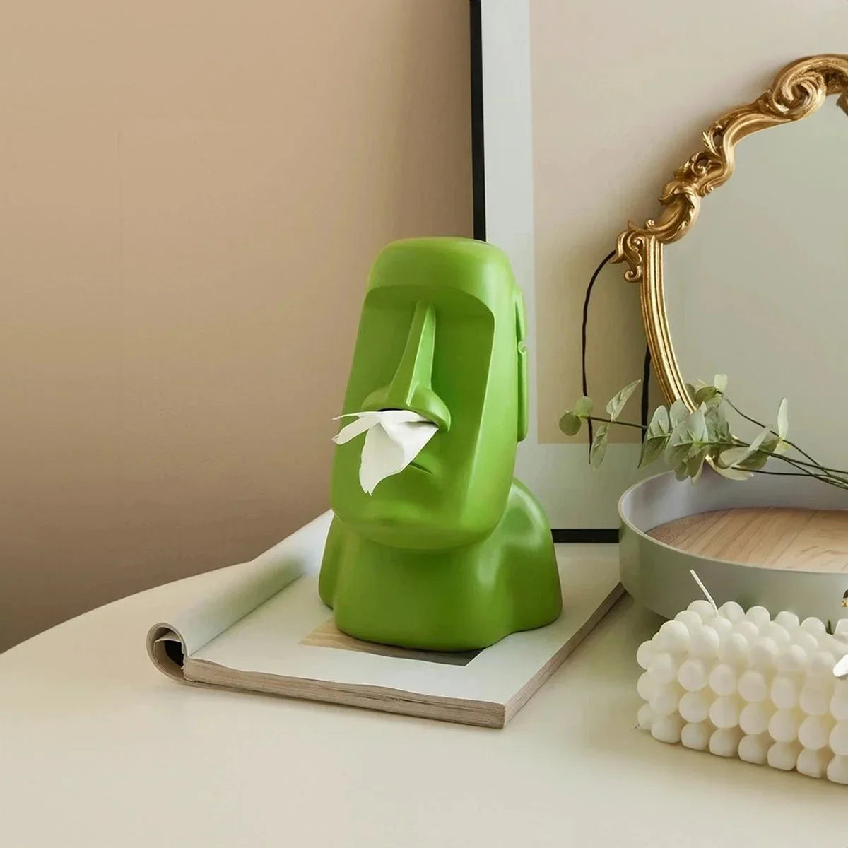 Moai Design Tissue Box – Stylish Resin Tissue Holder for Home Decor