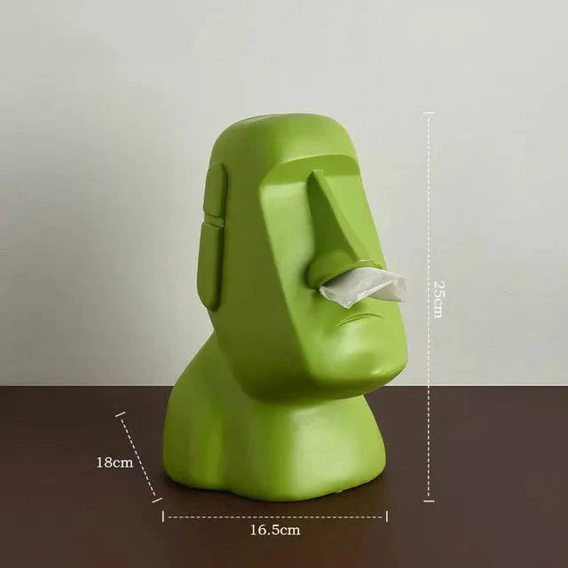 Moai Design Tissue Box – Stylish Resin Tissue Holder for Home Decor