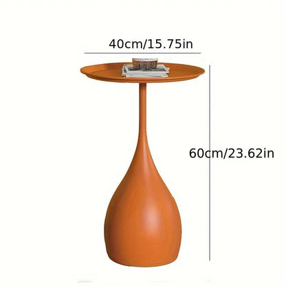 Round Side Table with Light-Luxury Design – Compact and Stylish for Sofa or Bed