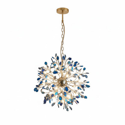 Agate Branch Chandelier 23-Inch Gold Finish Multi-Arm Adjustable G4 Fixture for Dining Room Living Room Statement Lighting Multicolor Natura