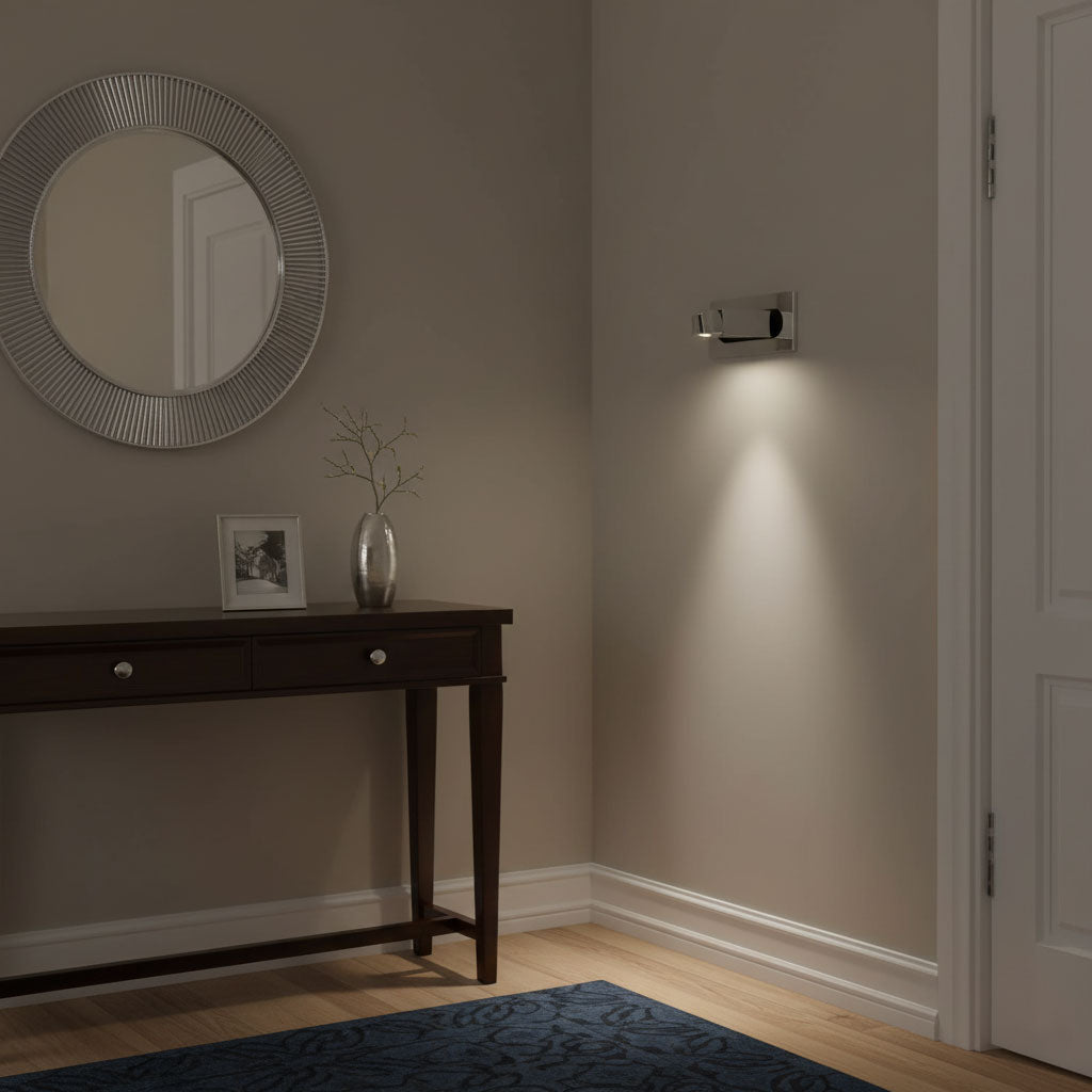 Pivoting LED Bedside Sconce with Push-Button Control for Focused Night Reading in Compact Spaces