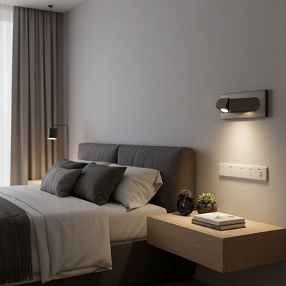 Pivoting LED Bedside Sconce with Push-Button Control for Focused Night Reading in Compact Spaces