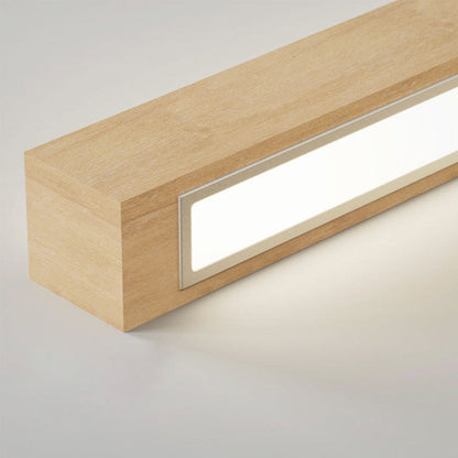 Linear Wood Ceiling Light for Island & Desk | Adjustable LED Bar Fixture in Natural or Walnut Finish | Minimalist Overhead Task Lighting for