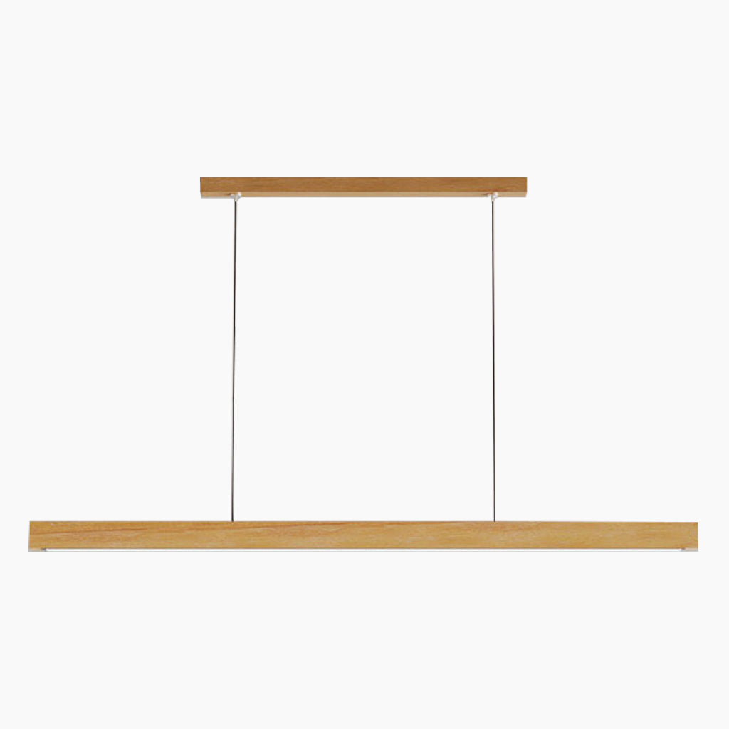 Linear Wood Ceiling Light for Island & Desk | Adjustable LED Bar Fixture in Natural or Walnut Finish | Minimalist Overhead Task Lighting for