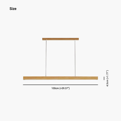 Linear Wood Ceiling Light for Island & Desk | Adjustable LED Bar Fixture in Natural or Walnut Finish | Minimalist Overhead Task Lighting for