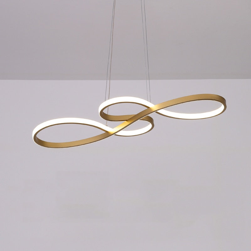 Music Note Linear Pendant Light Dimmable Metal & Silicone Artistic Fixture for Bedroom Living Room Adjustable Modern Chandelier