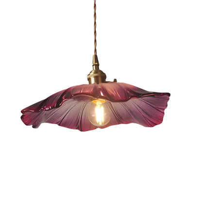 Flower Glass Pendant Light Fixture Ceiling Hanging Lamp Dining Room Bedroom Modern Floral Shade Home Decor Lighting for Kitchen Living