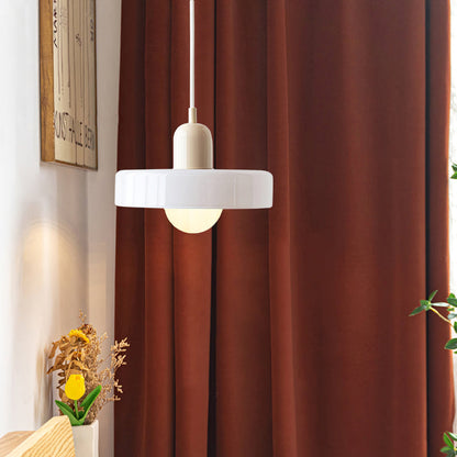Glass Disc Pendant Light with Adjustable Cord – Modern Ceiling Fixture for Dining Room, Kitchen Island & Living Room