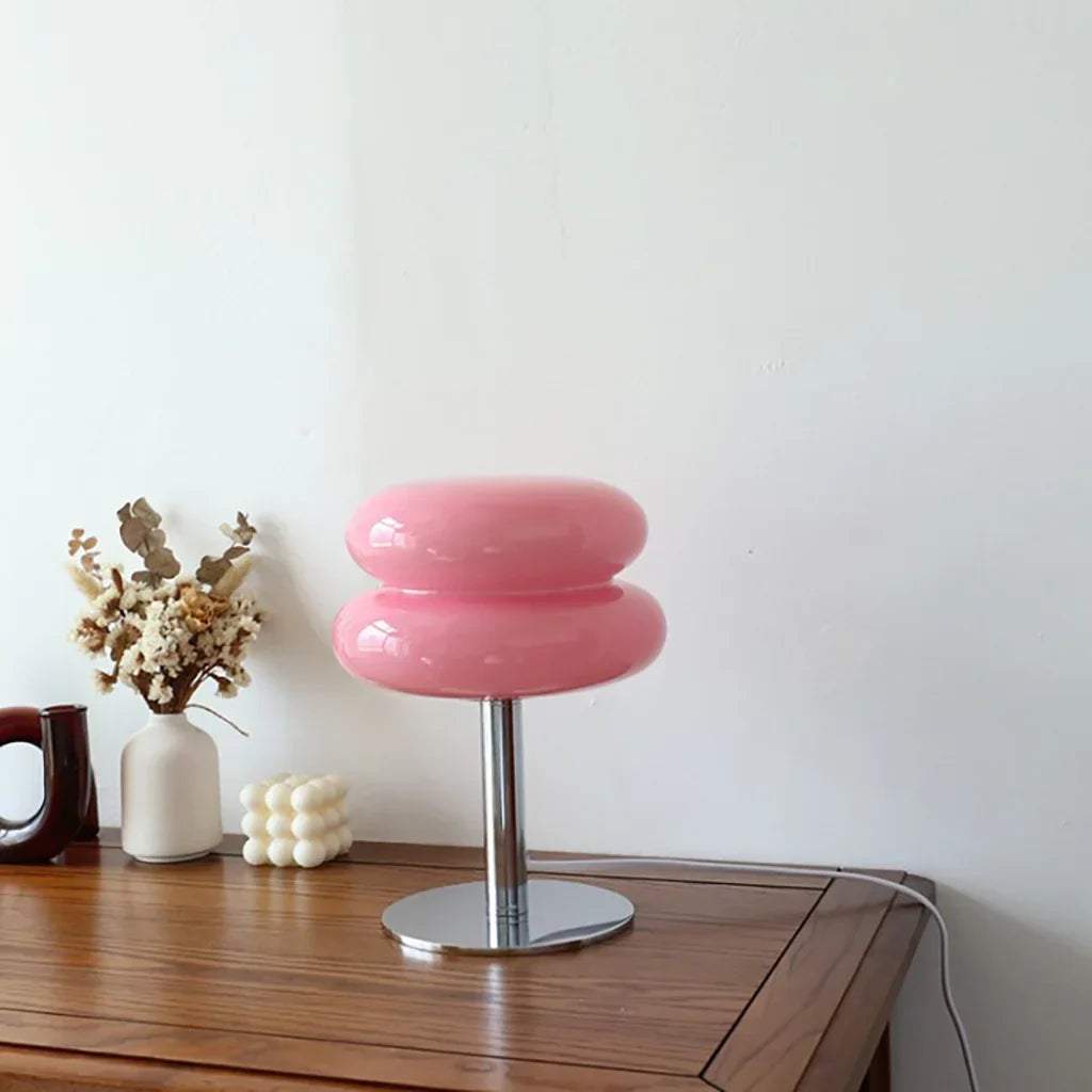 Frosted Glass Accent Lamp 10 Inch Sphere Bedside Light with Metal Base for Nightstand Reading Office Desktop Illumination
