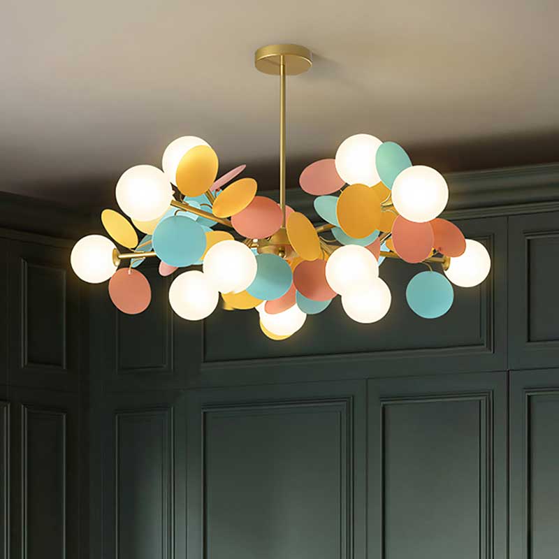 Candelabro LED artístico | Diseño de rama colorido con iluminación de bajo consumo | Lámpara de techo moderna para interiores elegantes