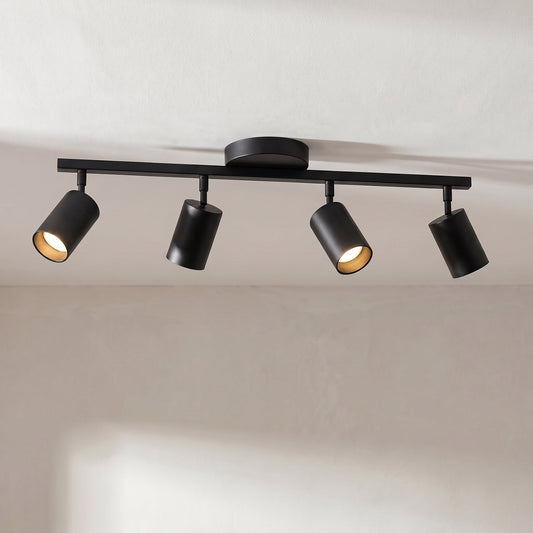 4-Light Adjustable Ceiling Light – LED Track Lighting for Kitchen, Living Room & Office | Modern Flush Mount with Directional Spotlights