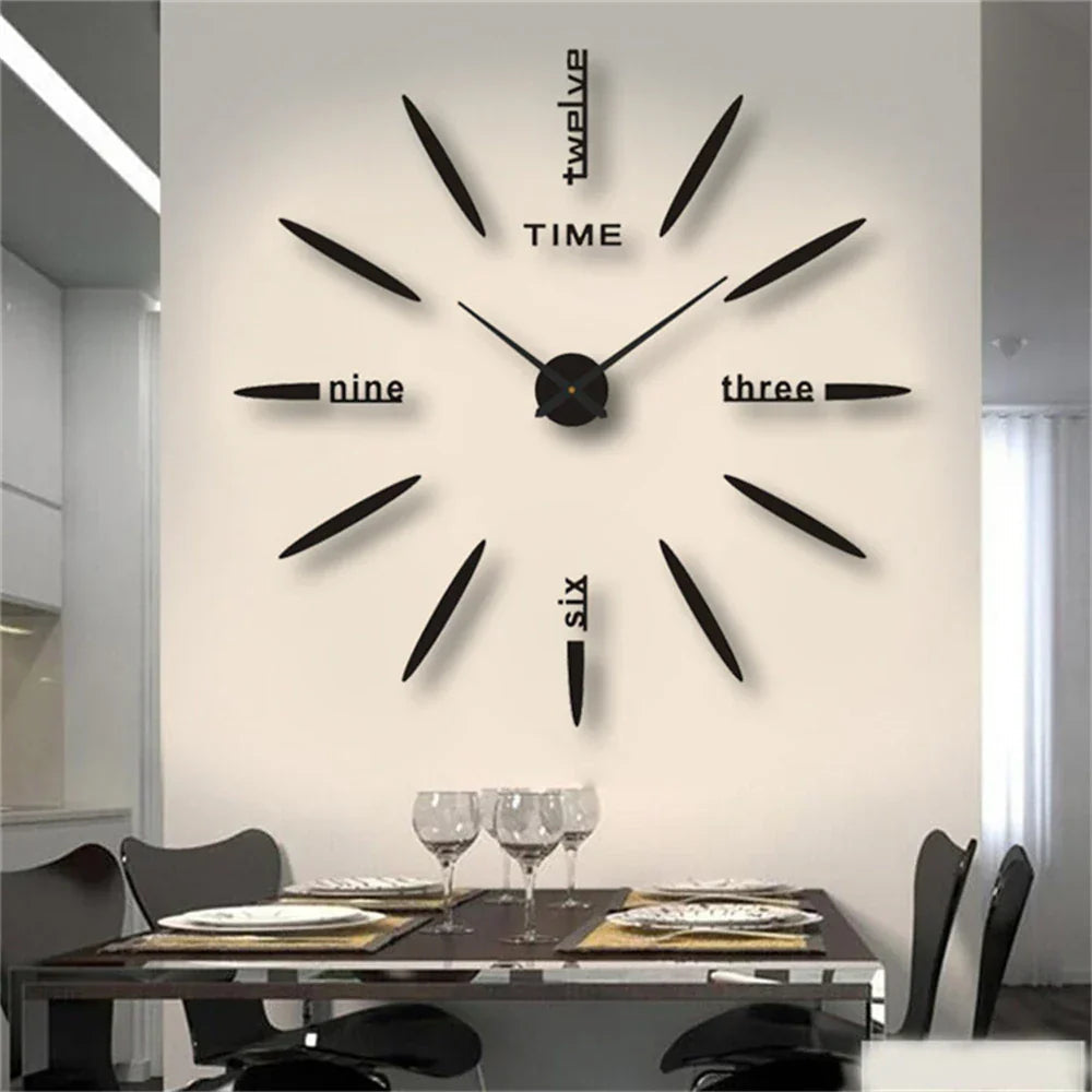 Large Wall Clocks for Living Room, Modern Wall Clock Acrylic Mirror Finish, Oversized Wall Clock Decor for Bedroom