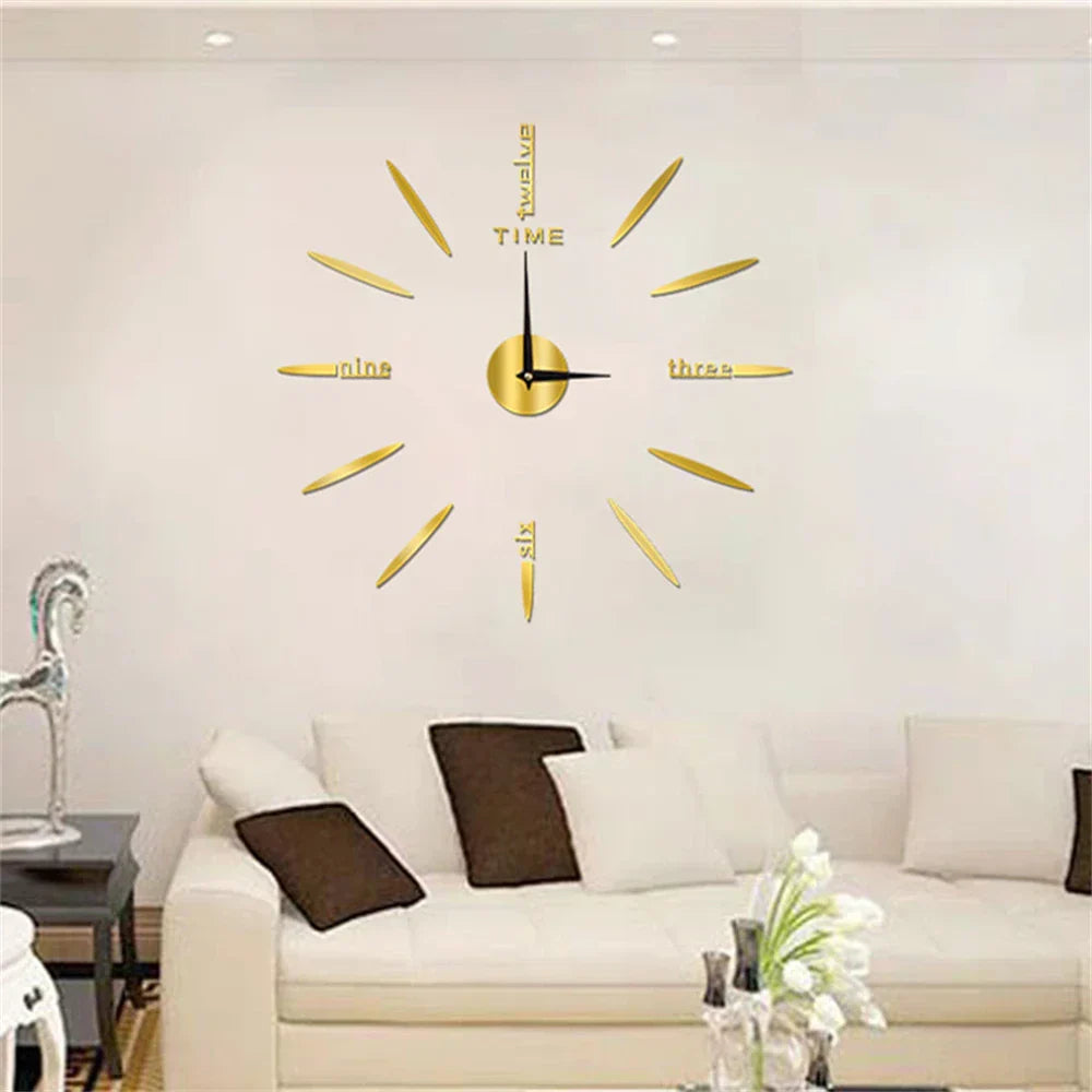 Modern Acrylic Wall Clock | Large Mirror Finish Design for Elegant Home Decor