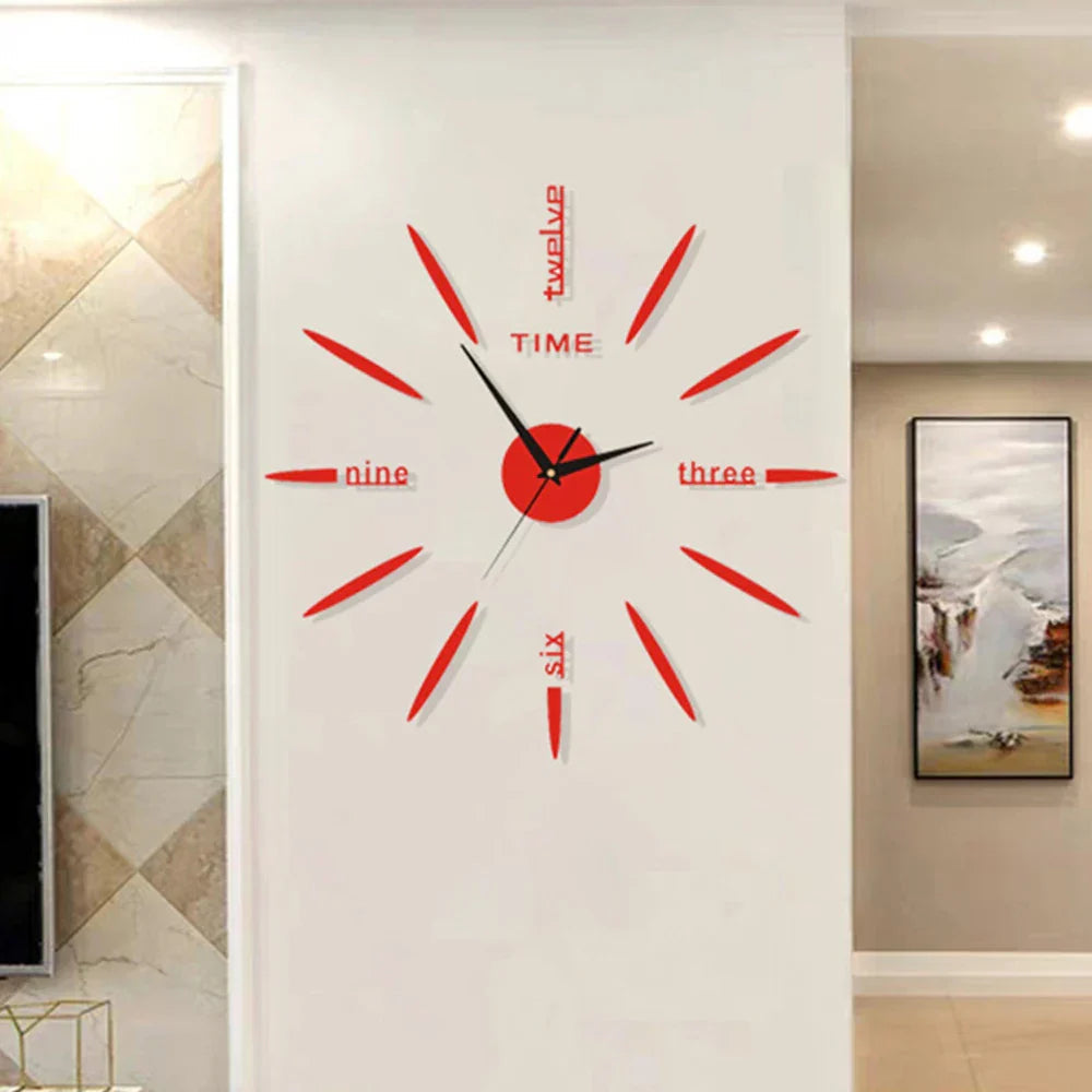 Modern Acrylic Wall Clock | Large Mirror Finish Design for Elegant Home Decor