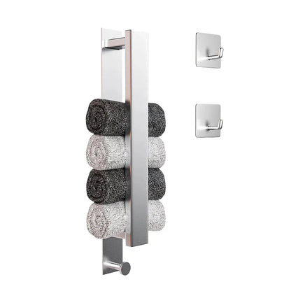 Modern Black Towel Rack with No-Drill Installation | Space-Saving Solution for Bathroom Organization