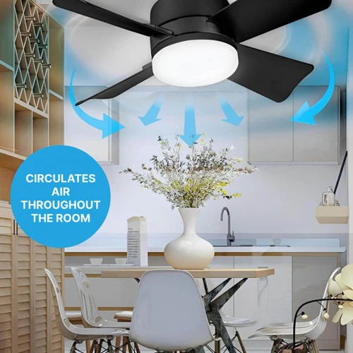 Modern Ceiling Fan with Integrated LED Light & Remote Control for Efficient Airflow