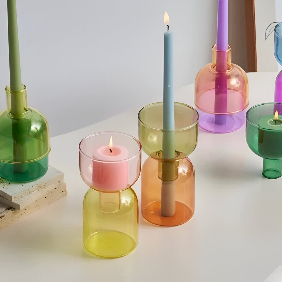 Modern Cylindrical Candle Holder and Vase – Elegant Ceramic Home Decor for Contemporary Spaces
