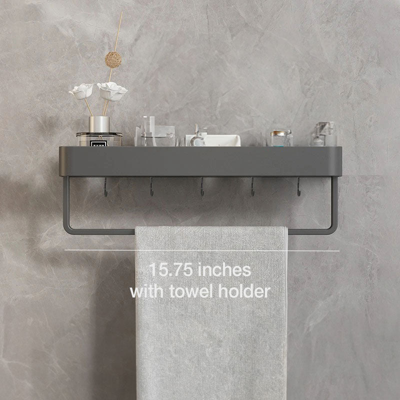 Modern Floating Bathroom Shelves with Self-Adhesive Mounting and Towel Holder – Stylish Storage Solution
