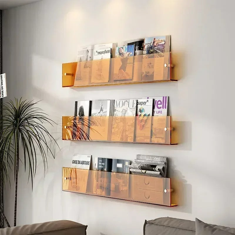 Modern Floating Wall Shelves – Sleek PVC Design for Home and Office Organization