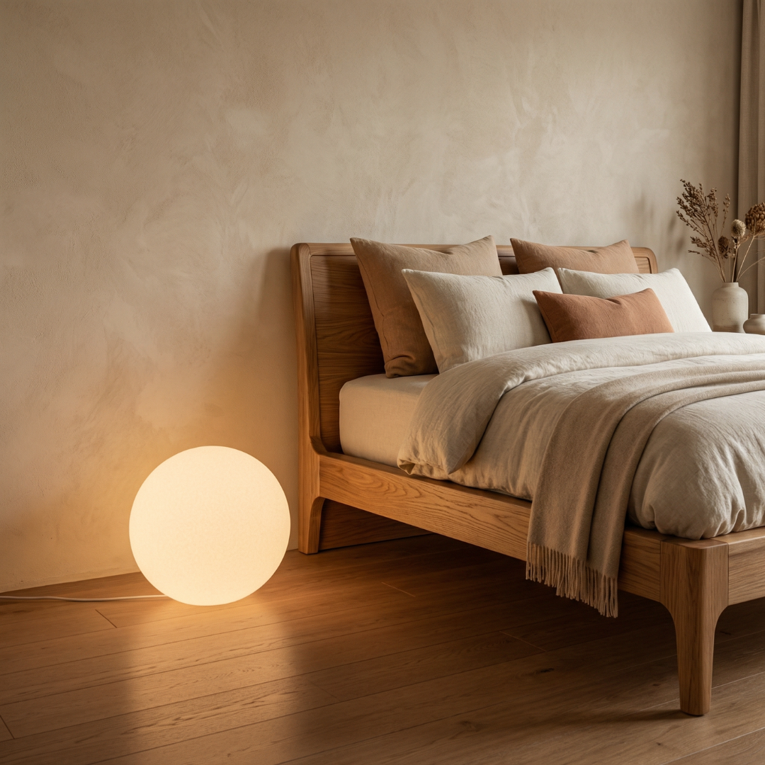 Modern Floor Lamp | Globe-Shaped Shade with Soft Light Diffusion | Minimalist Design for Living Room Elegance