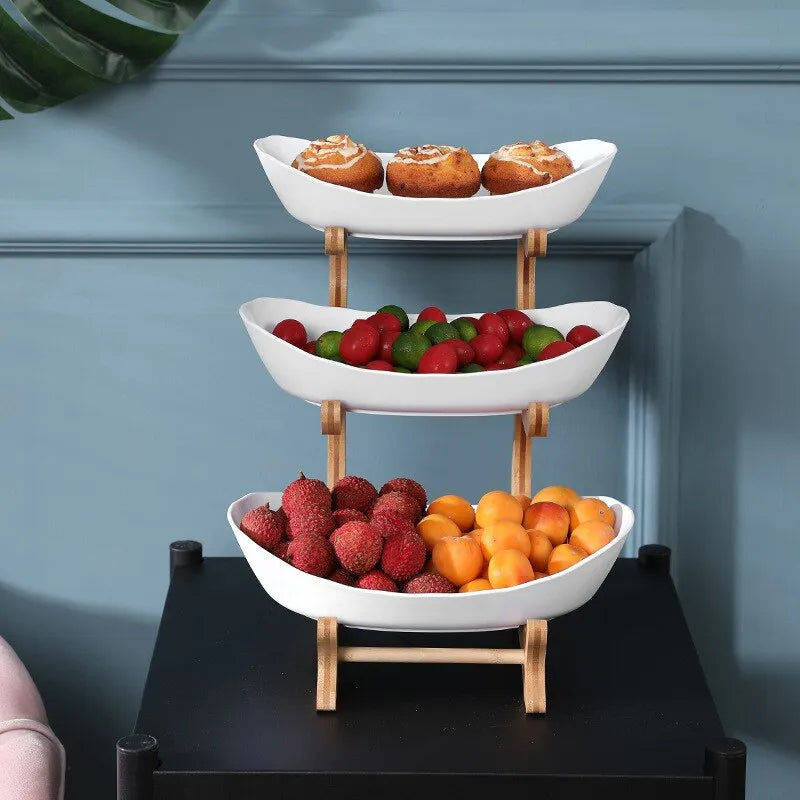 Modern Fruit Bowl | Three-Tier Space-Saving Organizer with Stylish Design for Elegant Kitchen Display