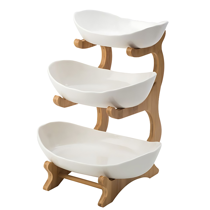 Modern Fruit Bowl | Three-Tier Space-Saving Organizer with Stylish Design for Elegant Kitchen Display