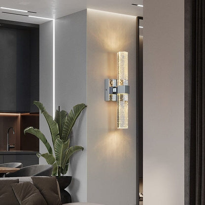 Modern LED Bath Wall Light with Blown Glass and IP44 Protection – Elegant Gold Finish