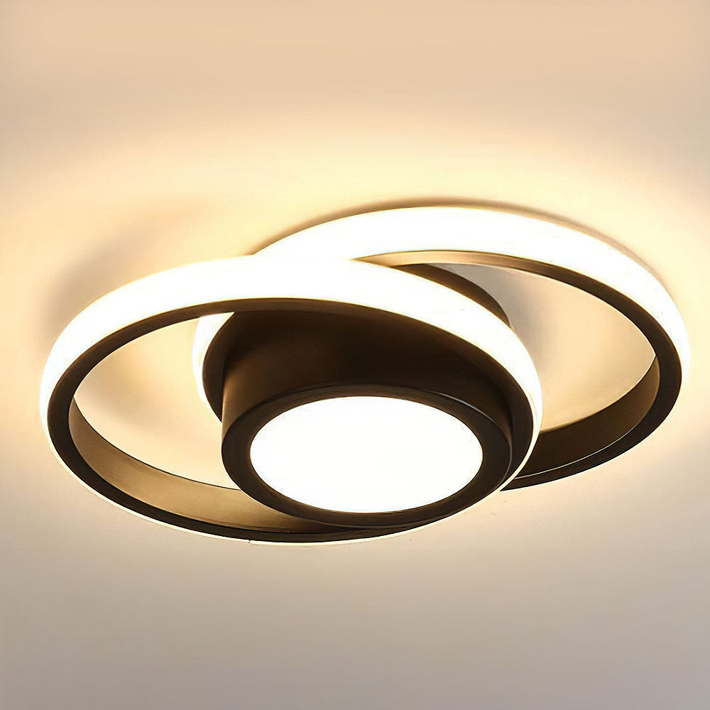 Flush Mount Ceiling Light Double Ring, Modern LED Ceiling Light for Bedroom and Hallway, Dimmable Ceiling Light Fixture